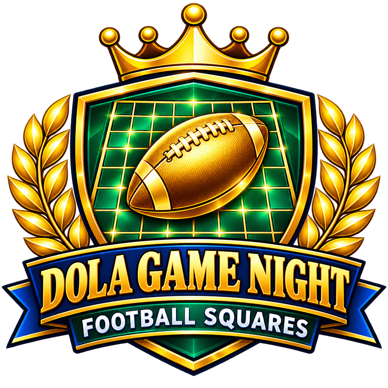 Dola Game Night Football Squares crown logo